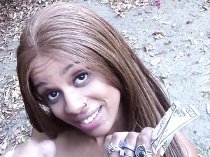 Outdoor Quickie With A Skinny Black Cutie