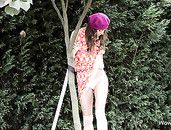 Panty And Ass Flashing Teen Cutie In The Garden